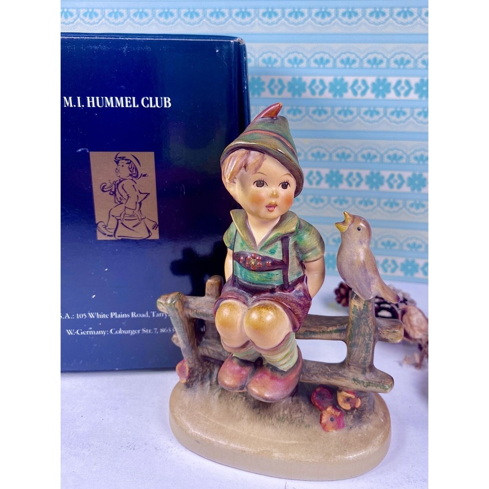 Hummel Figurine Harmony Boy on fence, 5"‎ height, w box, limited edition,